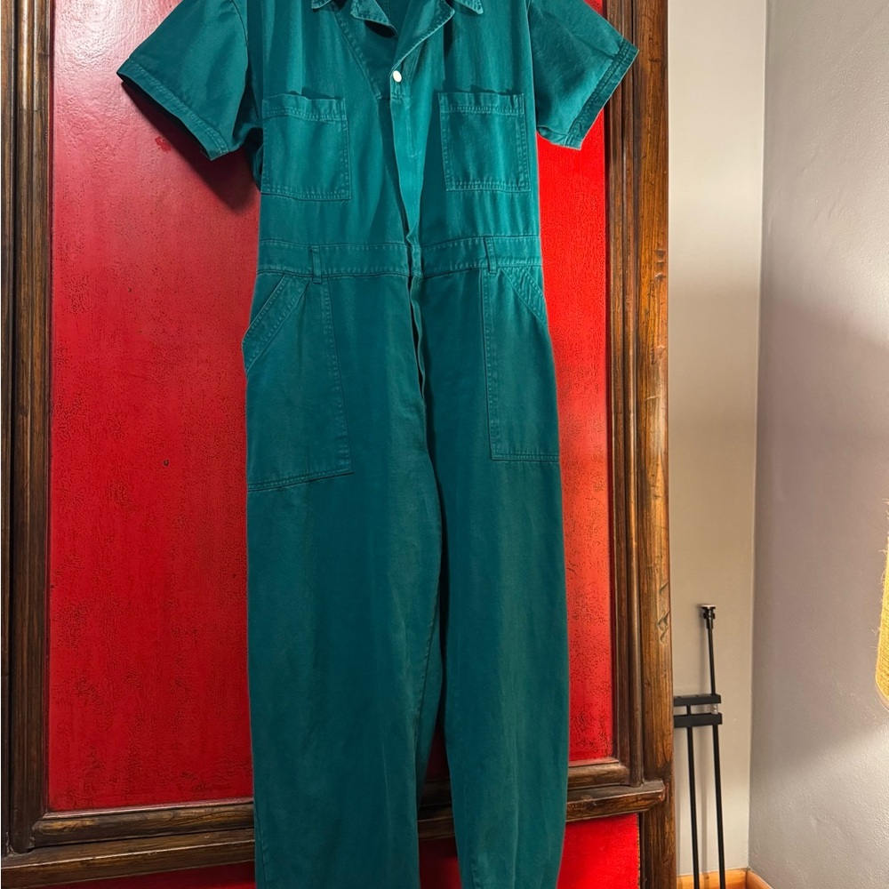 Hunter green big bug press Jumpsuit